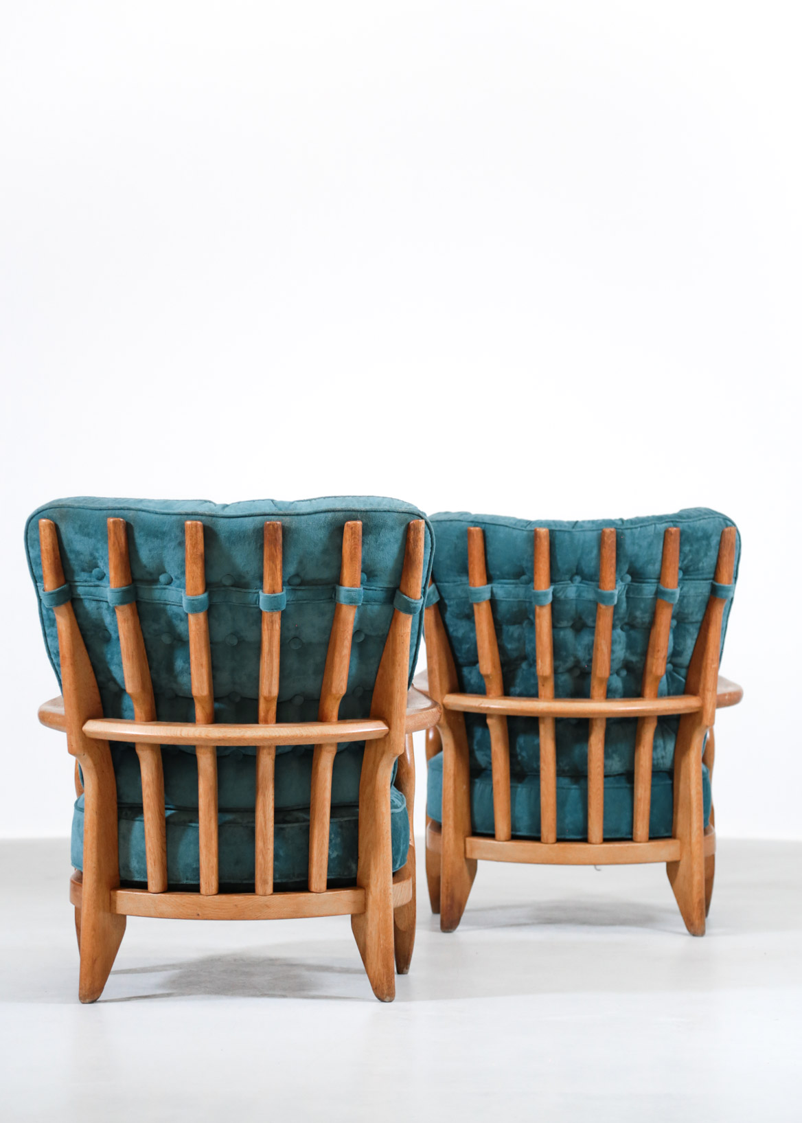 Pair of Guillerme et Chambron Armchairs "Grand Repos", France, 1950s - Image 5