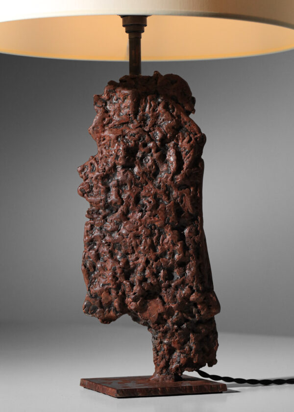 sculpture lampe "Magma" brutaliste par l'artiste Donna en acier massif modèle unique signé - DC006
