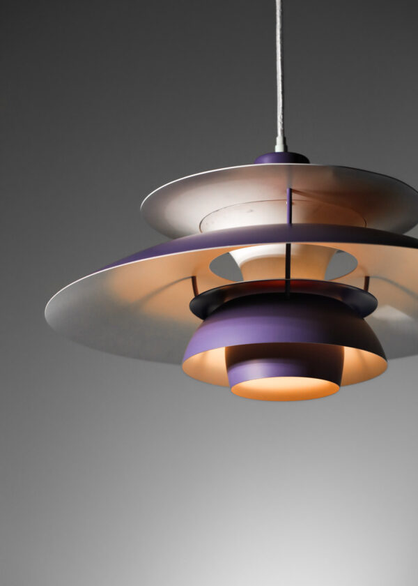 suspension danoise Louis Poulsen PH5 Poul Hennigsen violette bleue - G765