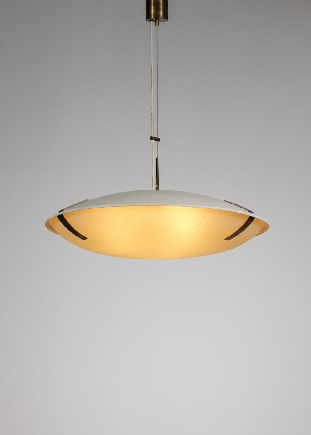 suspension stilnovo verre dépoli laiton modèle 1140 G192