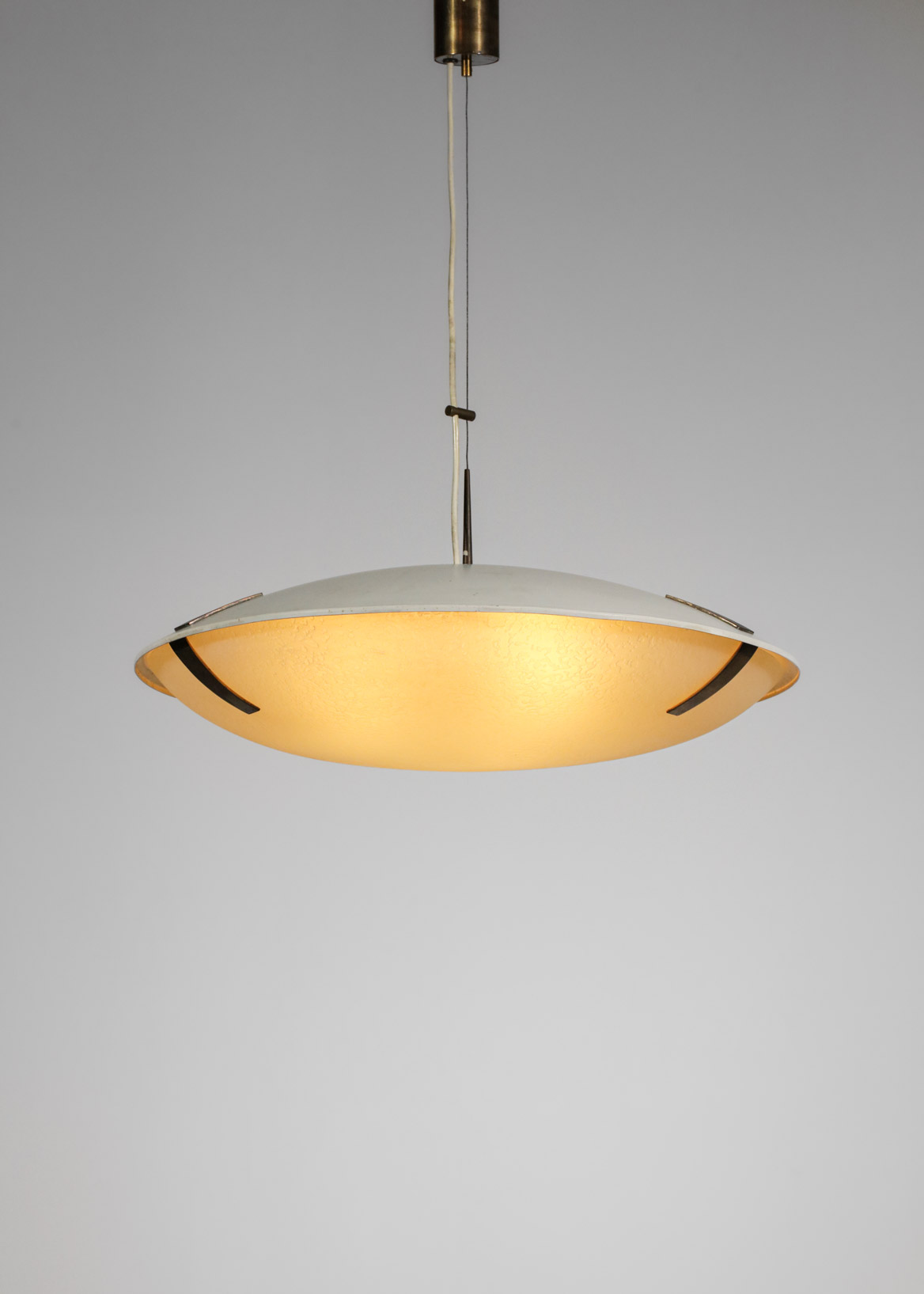suspension stilnovo verre dépoli laiton modèle 1140 G192