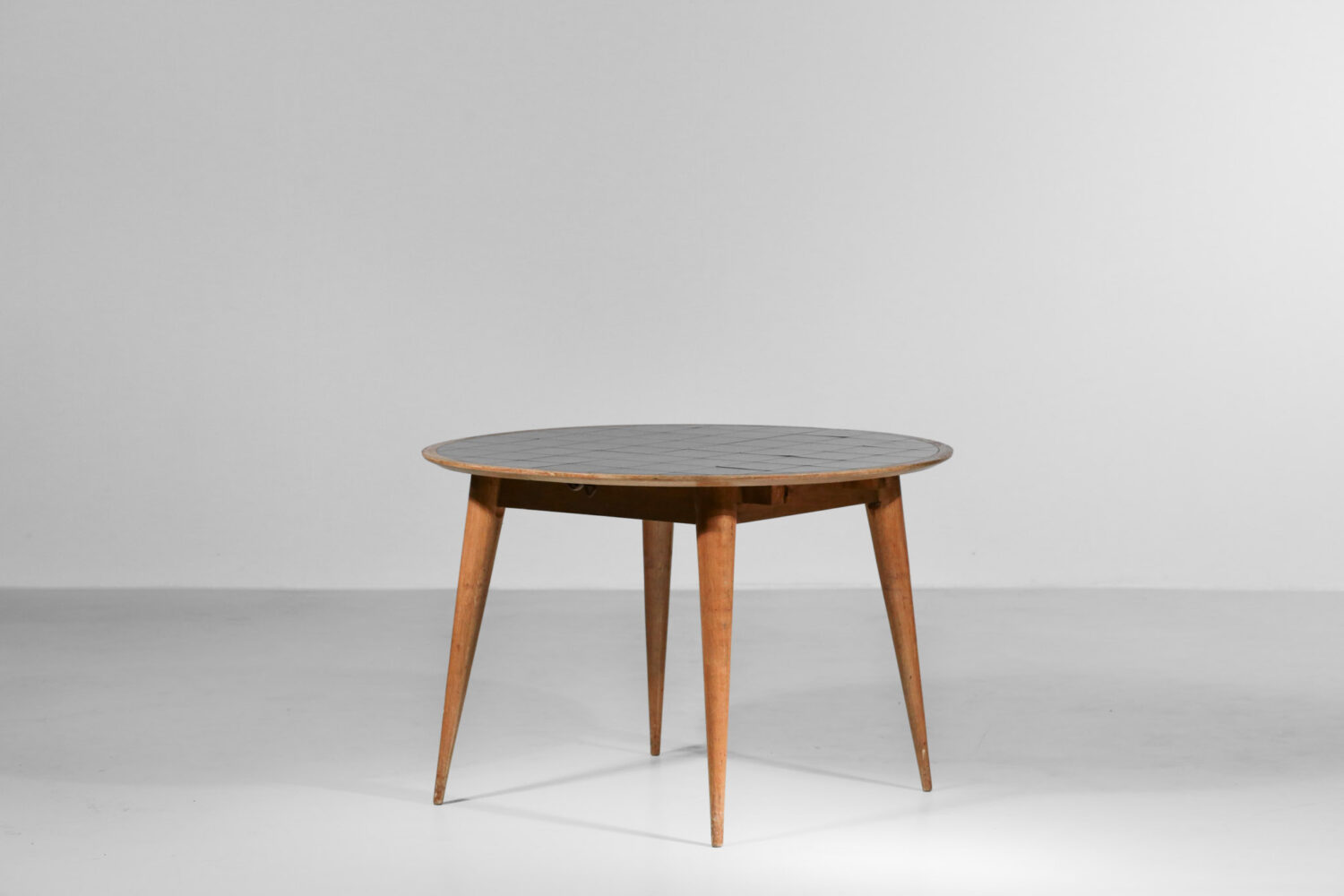 table à manger ronde années 60 francaise franciscque chaleyssin2