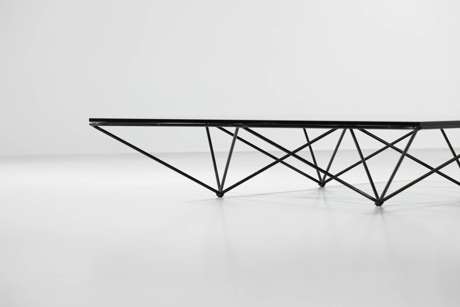 Italian coffee table Paolo Piva model Alanda glass steel – G518