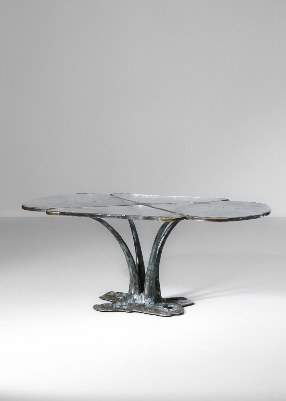 table basse lothar klute bronze design allemand verre 1