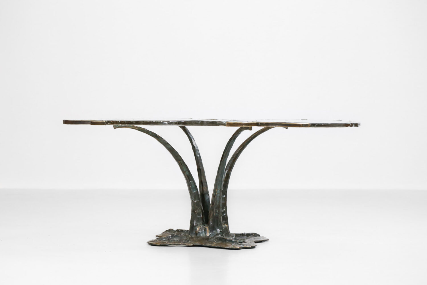 table basse lothar klute bronze design allemand verre 1