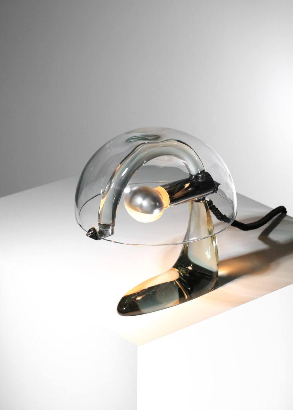 unique lampe de table en verre italienne champignon prototype barovier toso années 70 - I161