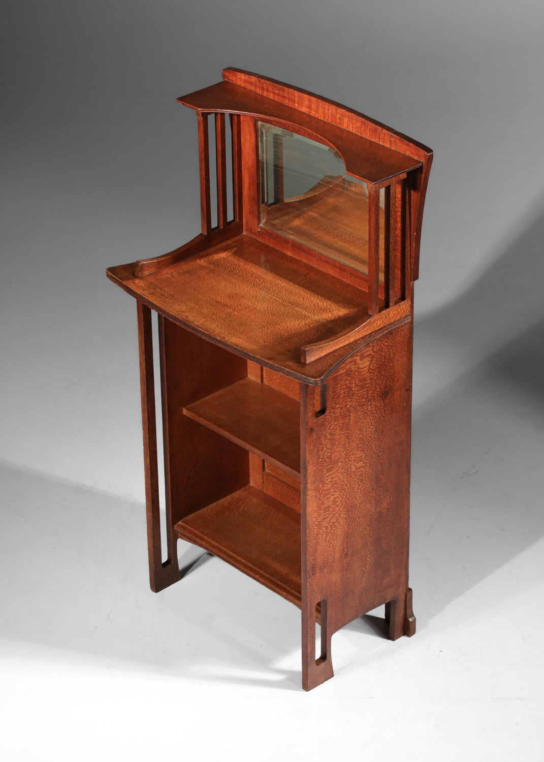 meuble à miroir art and craft en bois de loupe des années 20 art nouveau - J457