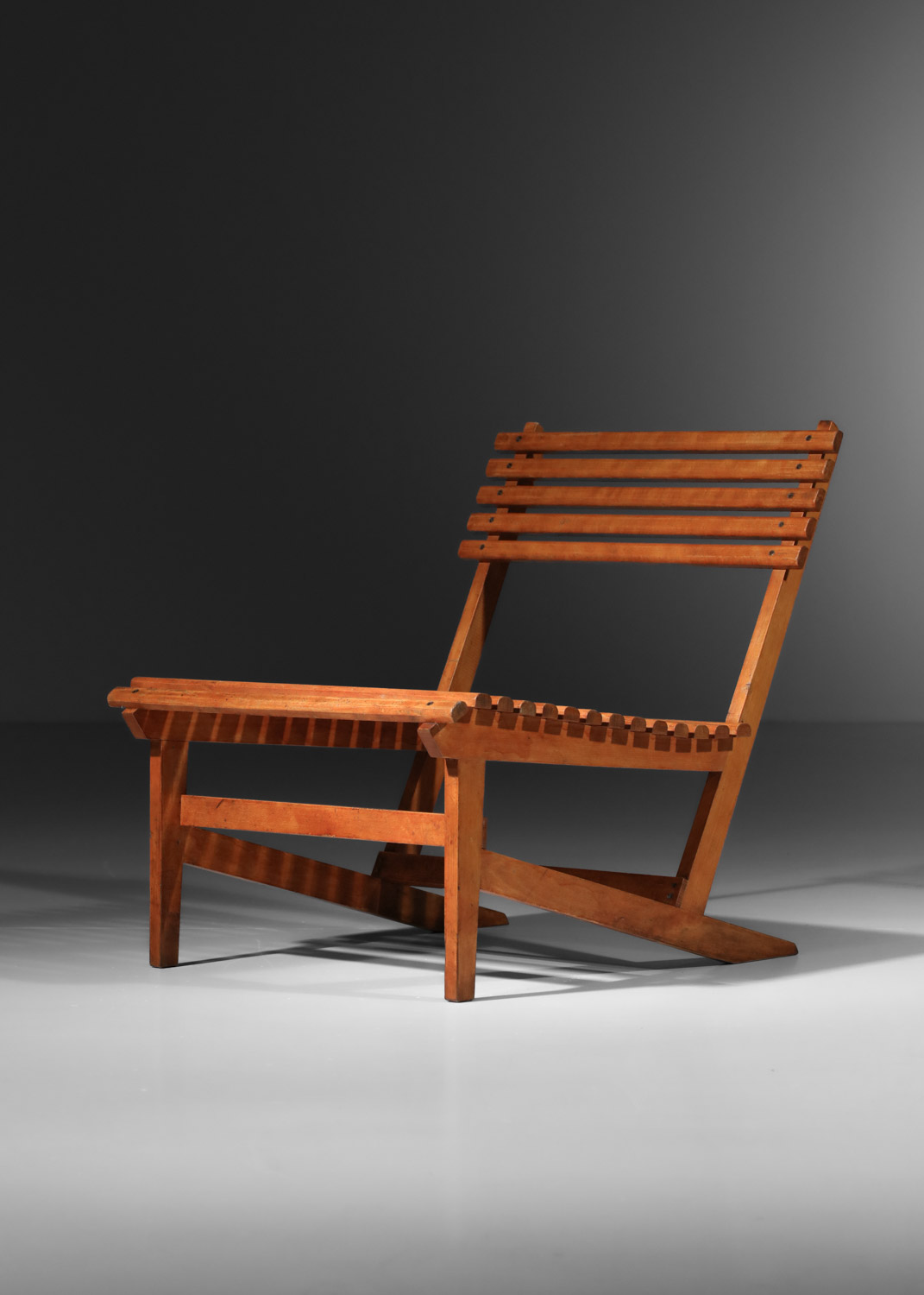 fauteuil chauffeuse en bois des années 60 B11