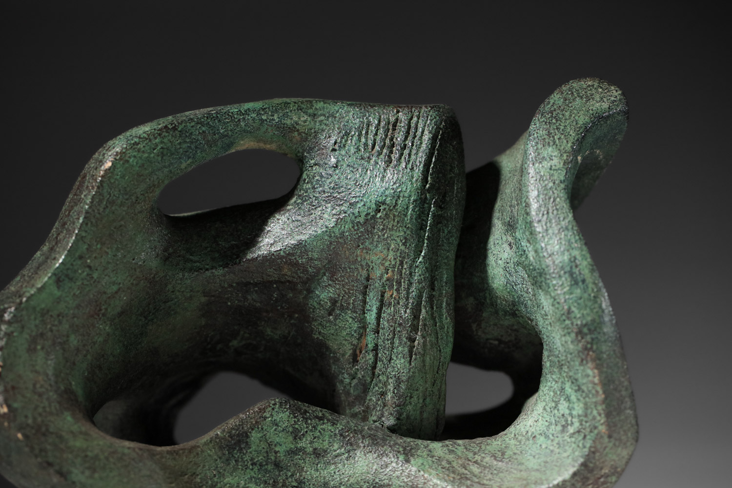 sculpture abstraite en céramique anonyme terre chamotte - I372
