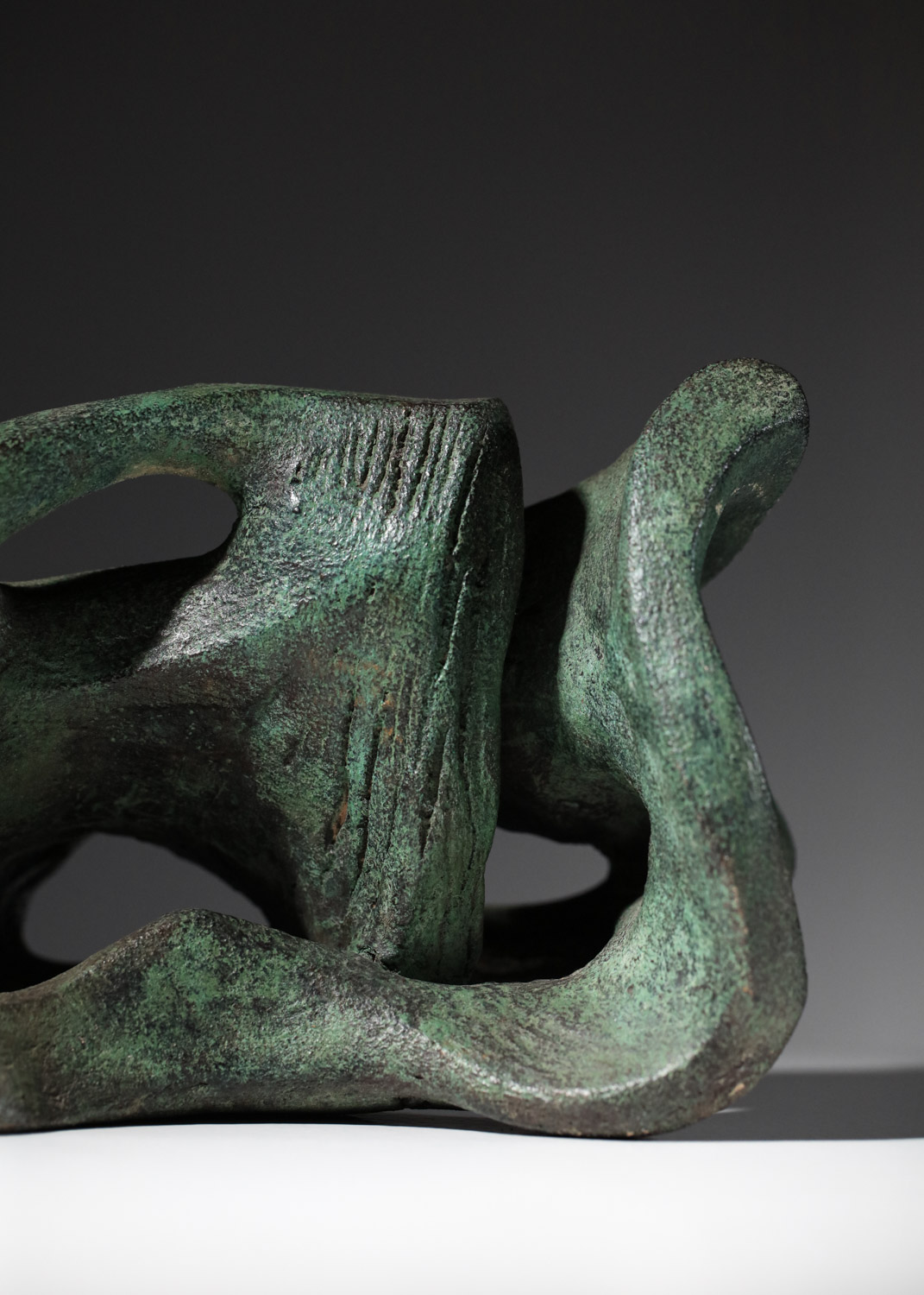 sculpture abstraite en céramique anonyme terre chamotte - I372