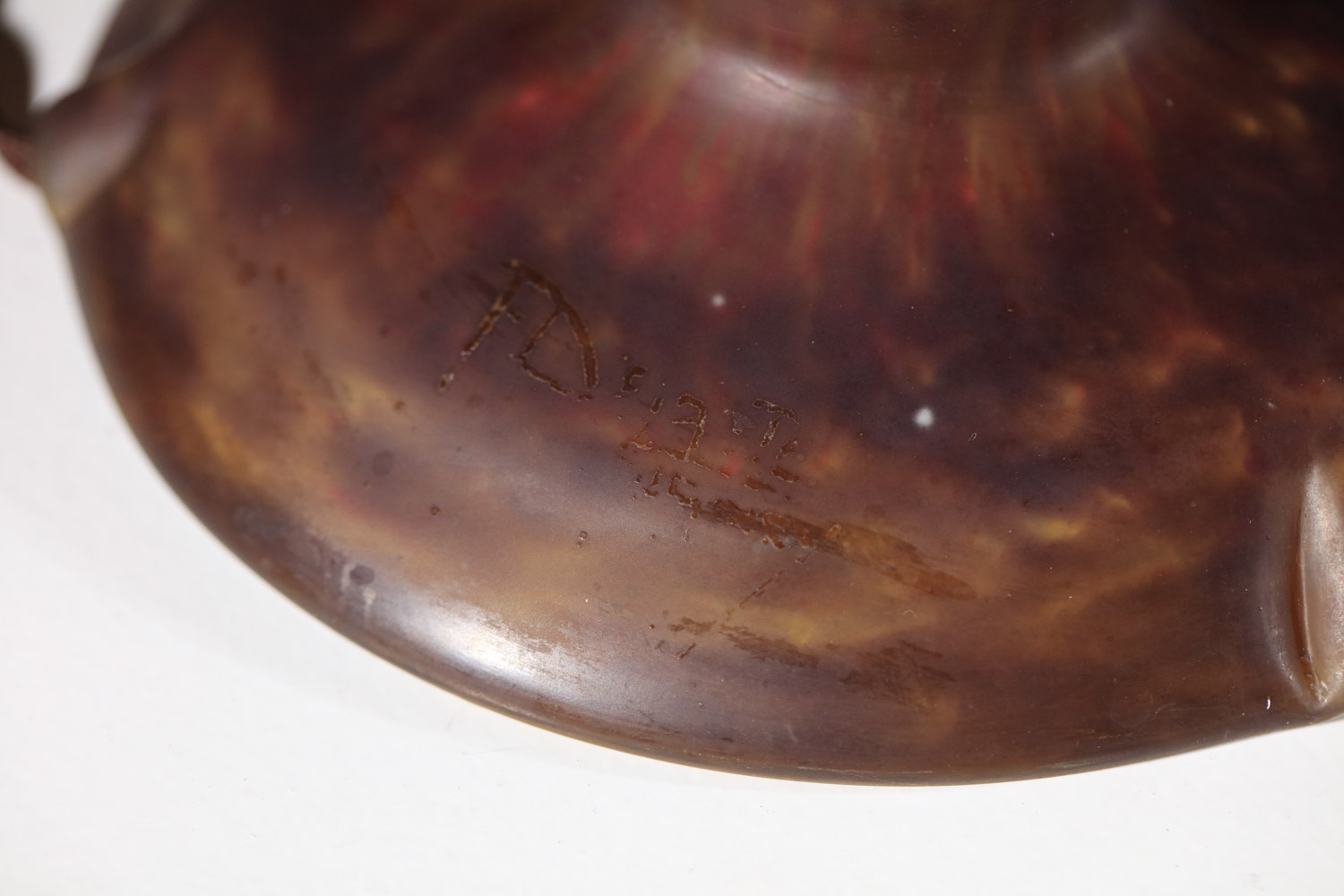 grande lampe champignon delatte nancy en pate de verre années 30 - K040