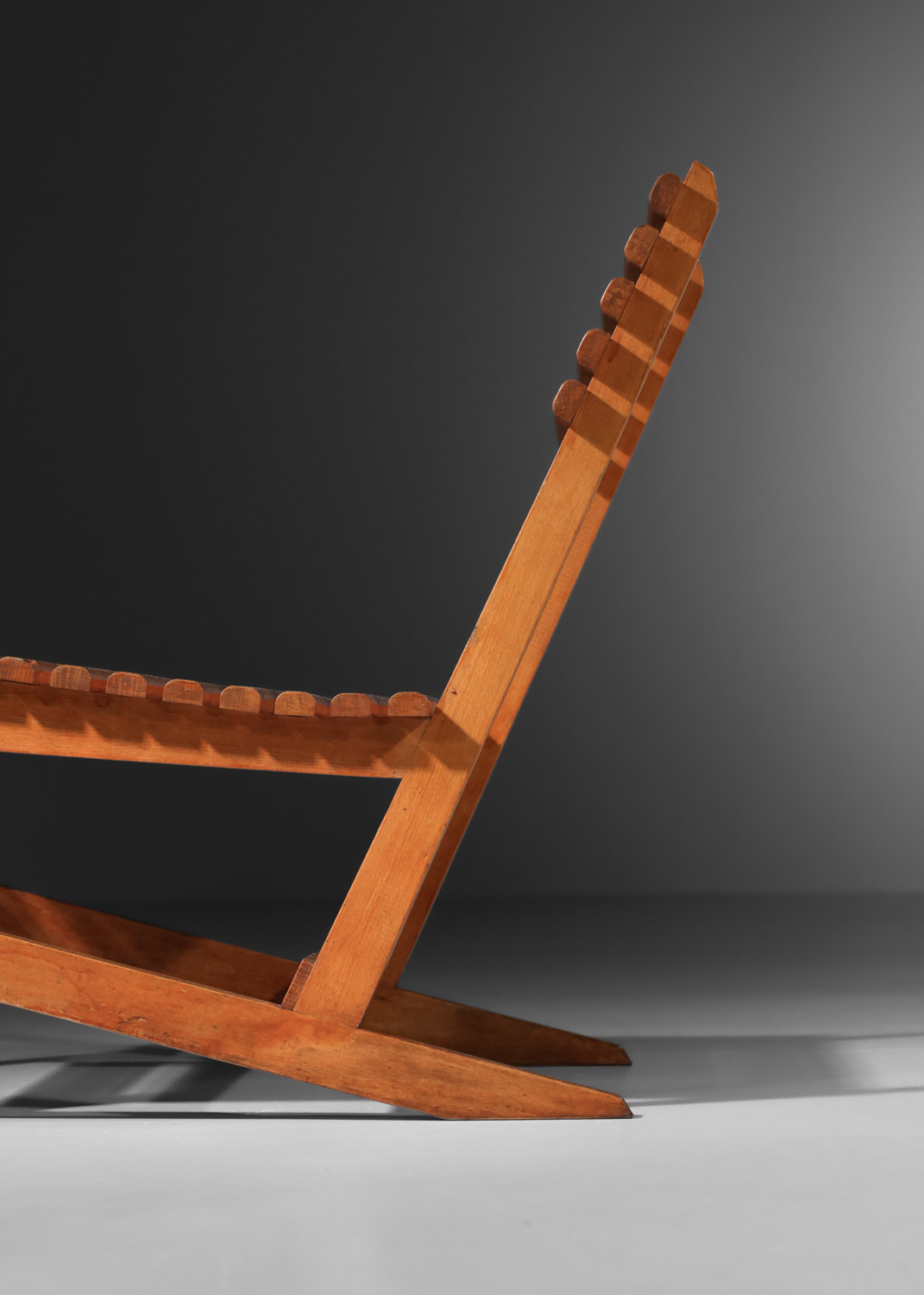fauteuil chauffeuse en bois des années 60 B11