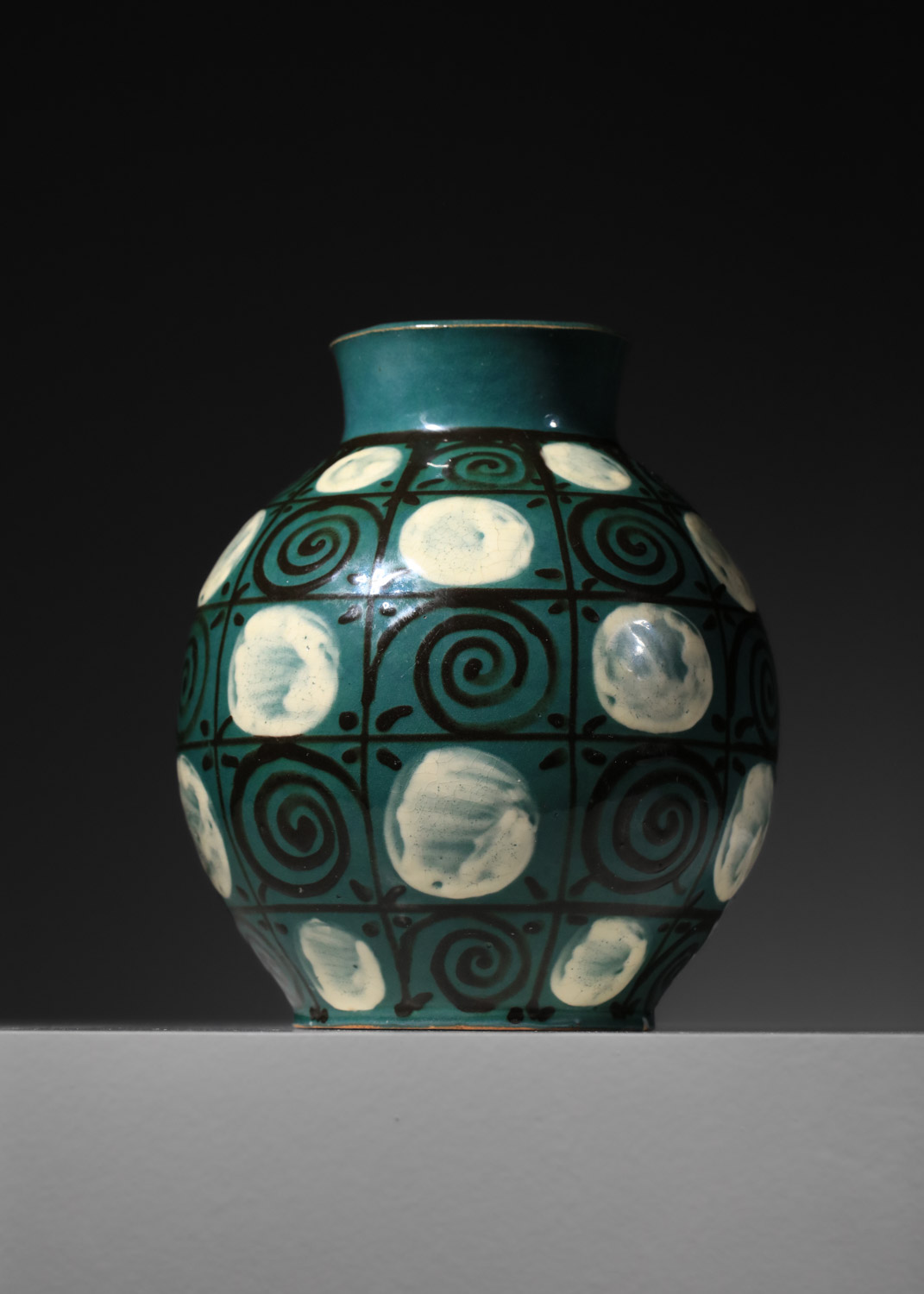 Vase sphérique en céramique Elchinger, années 1920 - K118