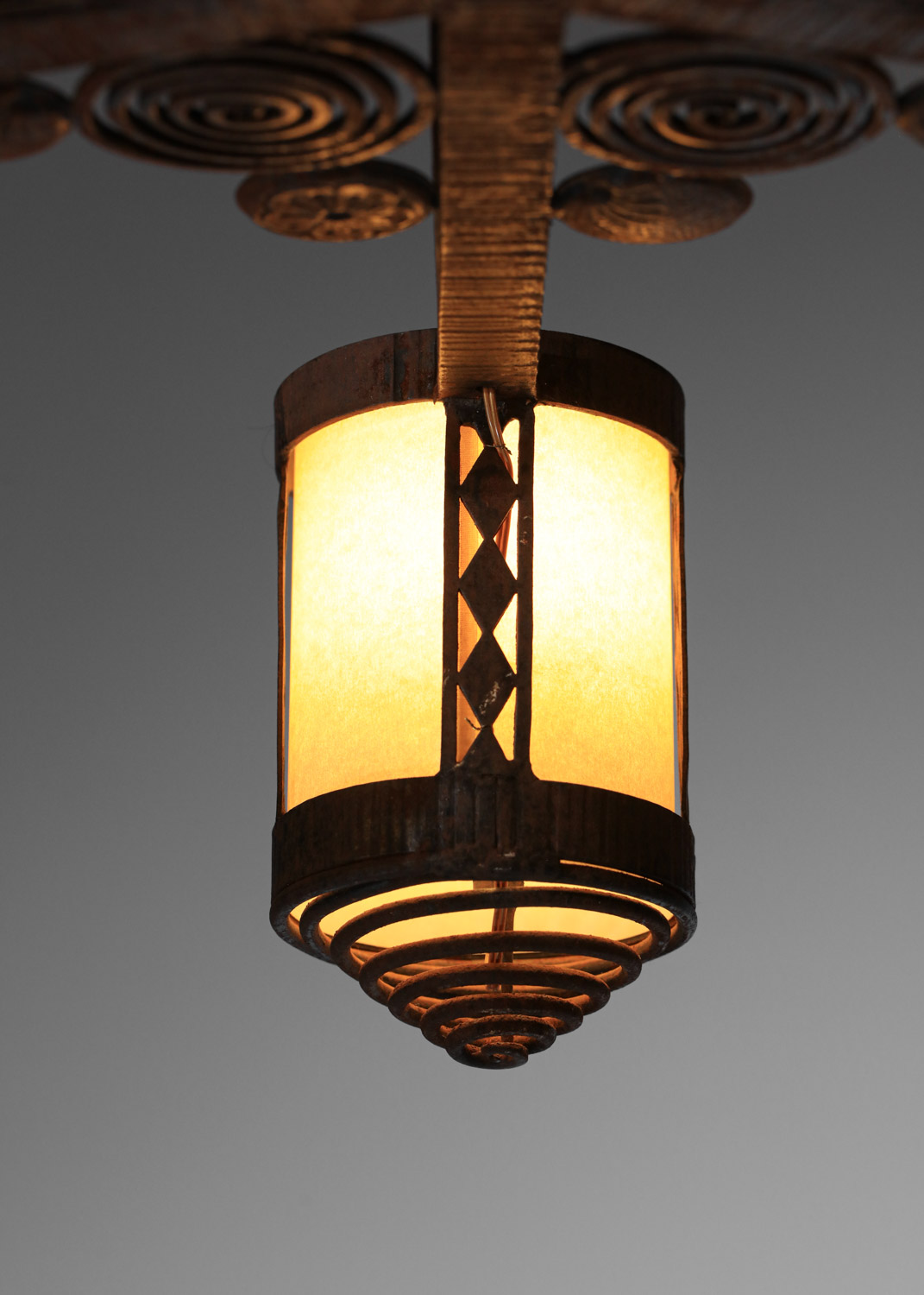 Lustre en fer forgé des années 50 brutaliste G397